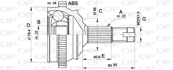 OPEN PARTS Nivelsarja, vetoakseli CVJ5225.10